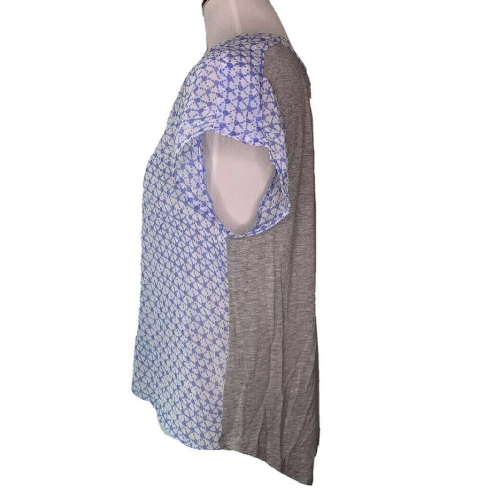 Collective Concepts Blouse Blue Gray Geometric XL - Picture 4 of 7
